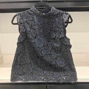 Banana Republic Navy Blue Lace Sleeveless Blouse. Size S